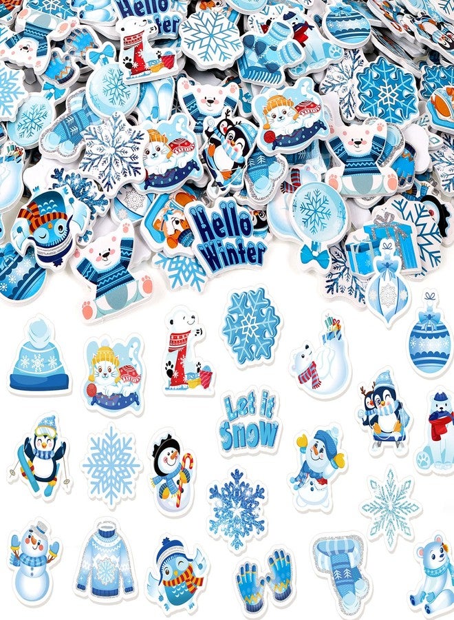 هواف ملصقات إسفنجية شتوية من HOWAF، 300 قطعة، ملصقات إسفنجية ذاتية اللصق على شكل ندفة ثلج، رجل ثلج، بطريق، دب قطبي، مثالية لحفلات الكريسماس، وعالم العجائب، والحرف اليدوية، وملصقات زينة شتوية. - Image 1